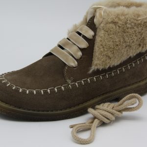 Botín Ante Cosido Cordón Terciopelo