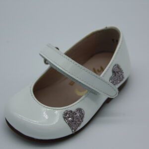 Mercedes Charol Blanco Corazones Gliter Rosa