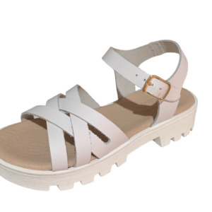 Sandalia Tiras Cruzadas Suela Blanca Eli