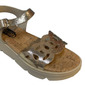 Sandalia Troquelada Metalizada