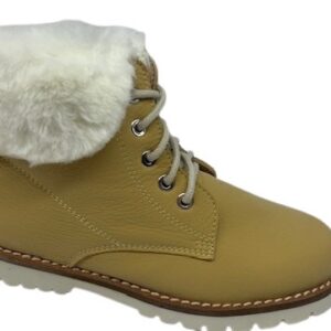 Bota Suela Blanca Pelo Cordón/Cremallera