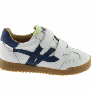 Deportiva  Piel 2 Velcros Detalle azul